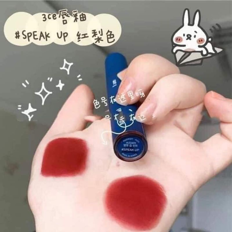 Son 3CE Xanh Son Kem Speak Up Vỏ Xanh  Hàn Quốc 2020