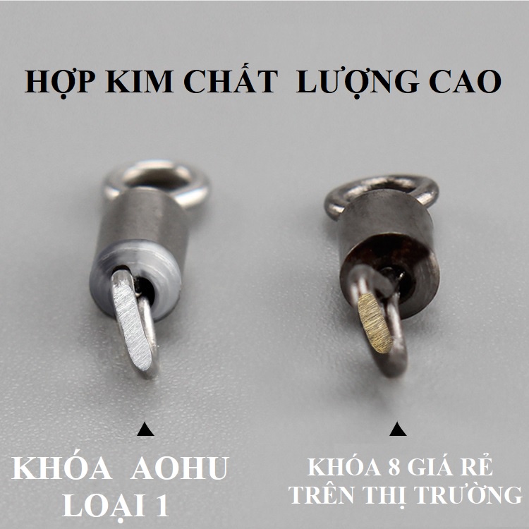 Khóa 8 AOHU săn hàng cao cấp- Hàng Loại 1, khóa Link, khóa ma ní số 8 chuyên câu đơn, câu đài, cá lớn, siêu tải