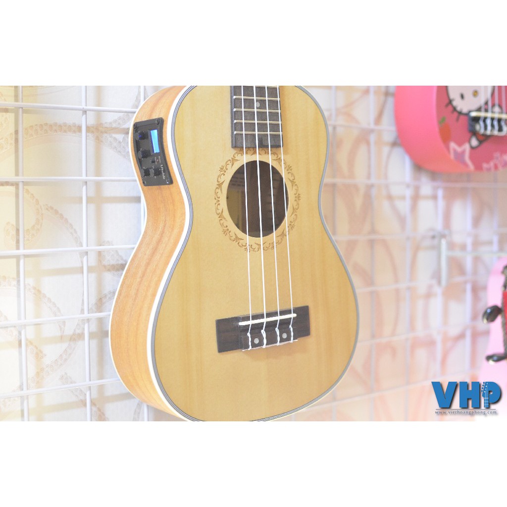 Đàn Ukulele Concert gỗ Thông (Pick-up) tặng Jack 6 ly cắm ra loa