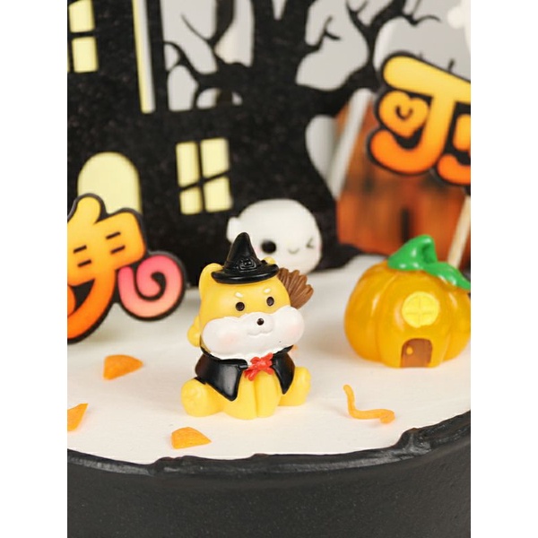 Mô Hình Trang Trí Ô Tô Bàn Làm Việc Phòng Khách - Phụ Kiện Trang Trí Taplo Xe Hơi Chú chó Shiba Halloween Cực Yêu