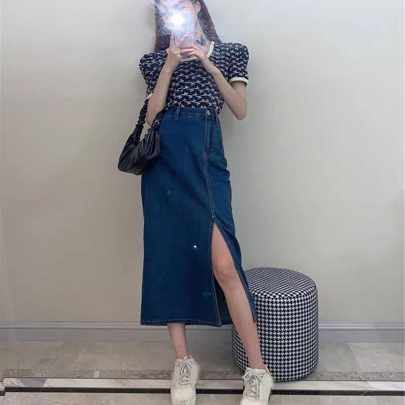 chân váy jean chữ A dài xẻ lai styleulzzang siêu đẹp ạ ( hình thật 100%) | BigBuy360 - bigbuy360.vn