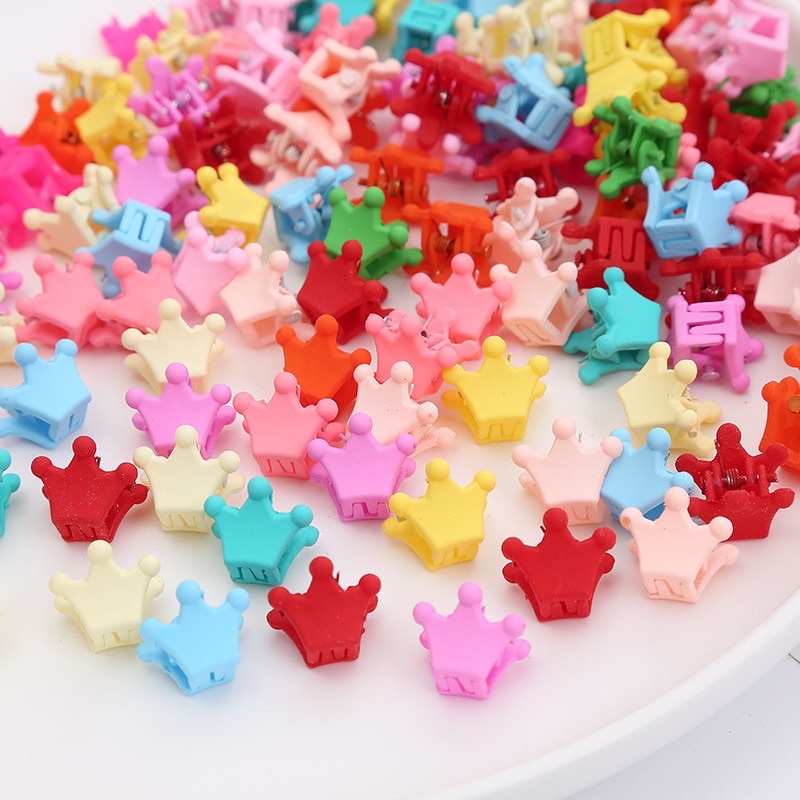 Deal 1k - 1 chiếc kẹp tóc dễ thương, kẹp càng cua mini nhiều hoạ tiết sắc màu pastel