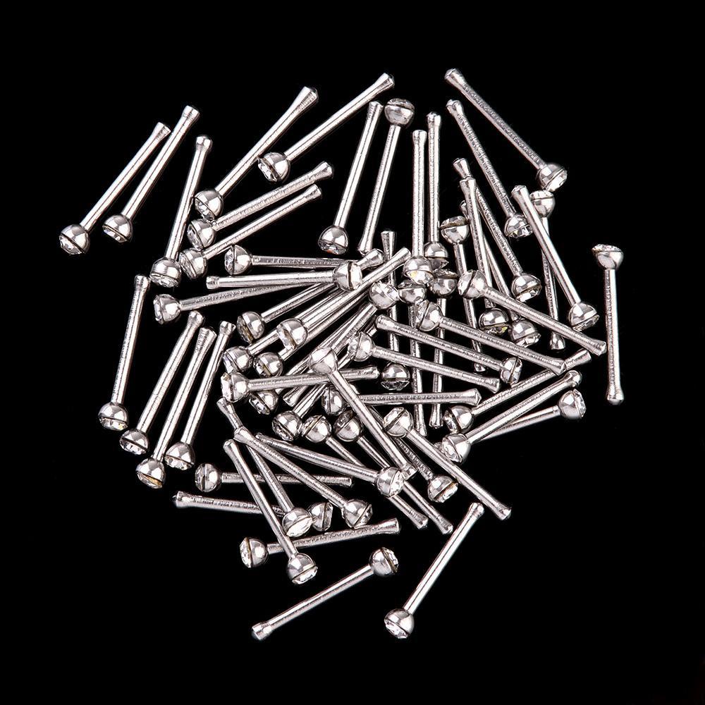 ORIENTLII Bộ 60 Khuyên Mũi Bằng Thép Không Gỉ Đính Đá Thời Trang