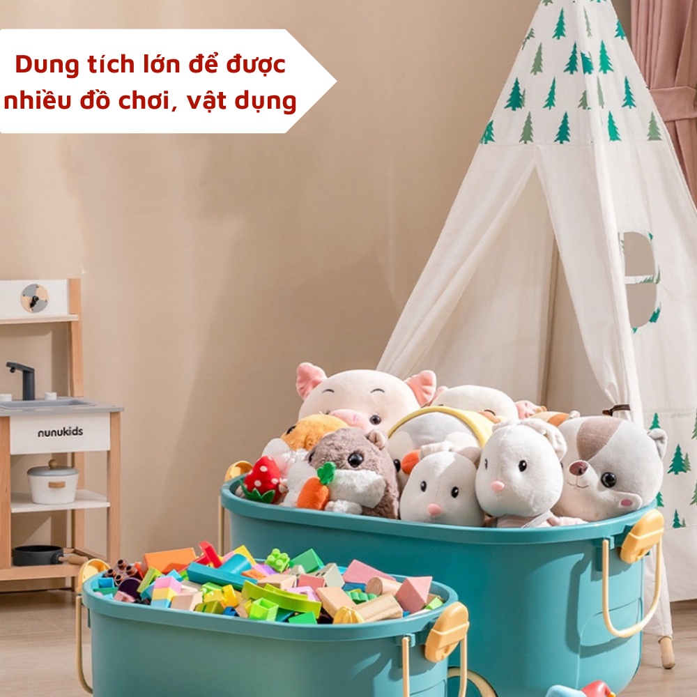 Hộp đựng đa năng hình con vịt đáng yêu để đồ chơi cho bé có bánh xe dễ dàng di chuyển