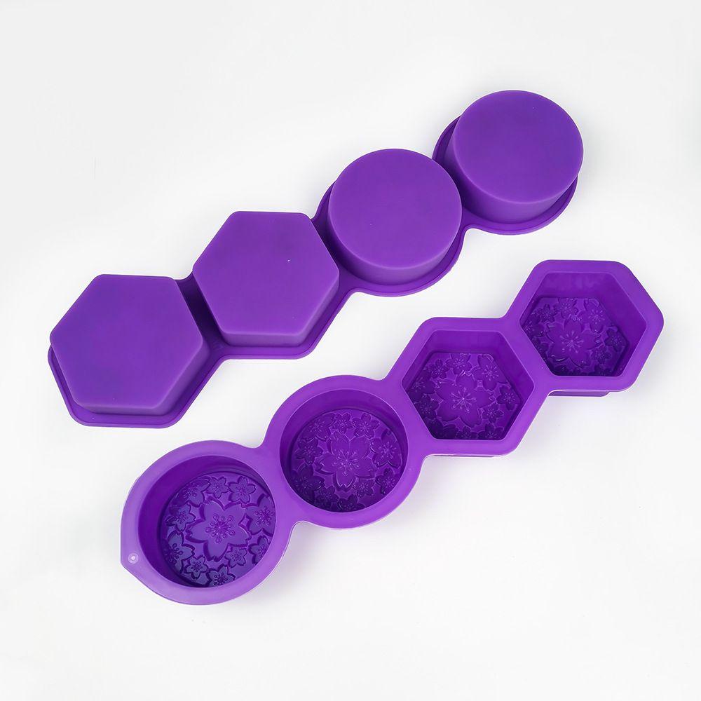 Khuôn Silicone Làm Xà Phòng 4 Ngăn Tạo Hình Hoa 3D Phong Cách Vintage