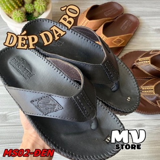 Dép xỏ ngón nam da bò cao cấp, dép nam trung niên DT02