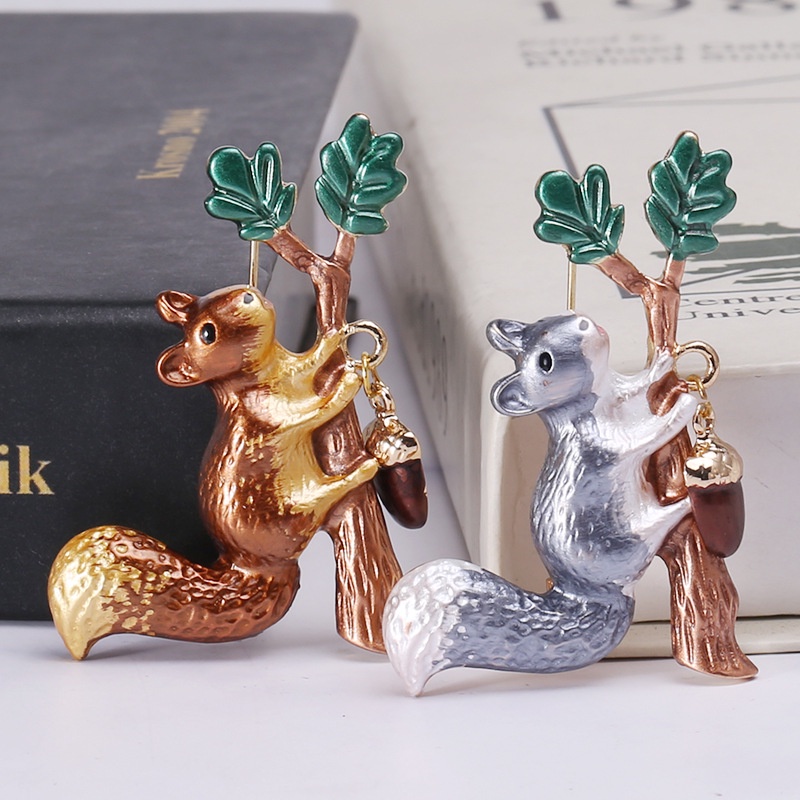 Ghim Cài Áo Hình Sóc Bằng Hợp Kim Tráng Men 2022 Thời Trang