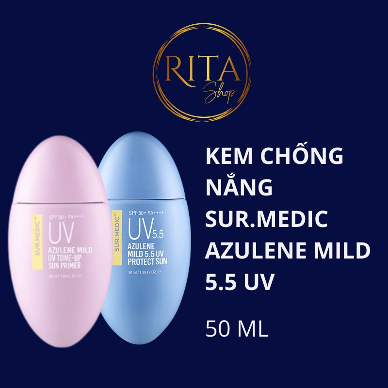 Kem chống nắng nâng tông da cấp ẩm chống lão hóa Sur Medic Azulene Mild 5.5 UV