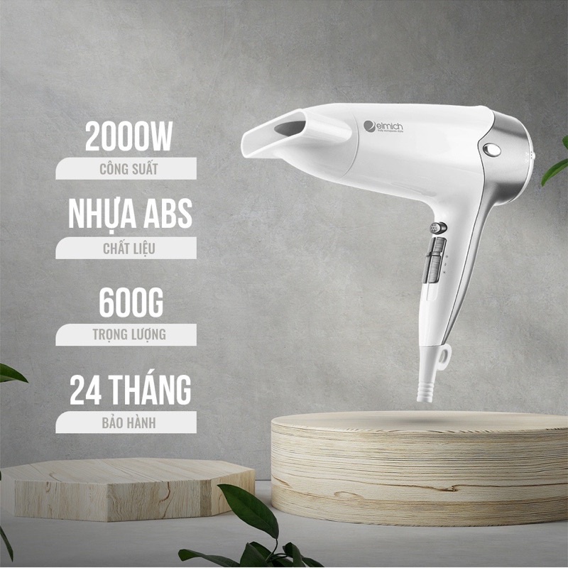 Máy Sấy Tóc Elmich HDE-1820 - Công Suất 1100W - Bảo Hành Chính Hãng 2 Năm