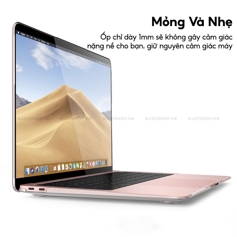 Case Siêu Mỏng WIWU iShield Hard Shell Lưng Nhám Chống Bấm Vân Tay Đế Cao SU Chống Trầy Macbook Air M1 Pro 14.2 16.2