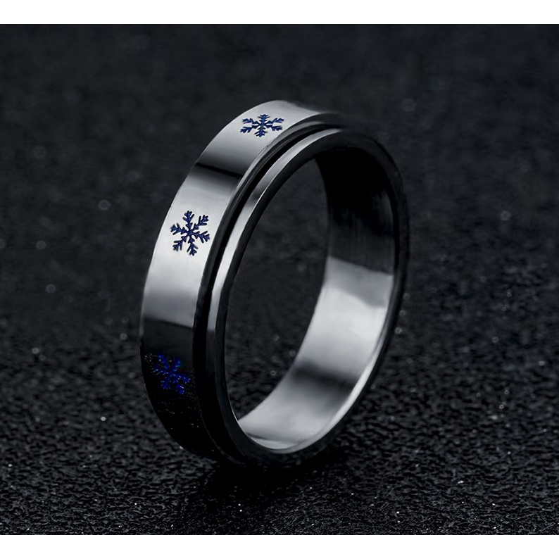 Nhẫn nam nữ tròn Unisex màu bạc Thời trang PUN chất liệu Titan đẹp đơn giản - Nhẫn Flake Ring