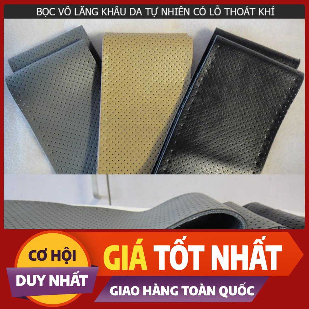 Bọc vô lăng khâu tay cho ô tô bằng da cao cấp