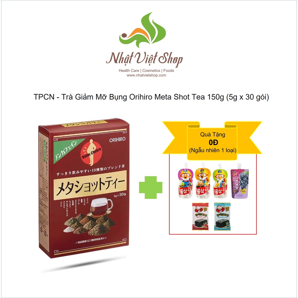 TPCN - Trà Giảm Mỡ Bụng Orihiro Meta Shot Tea 150g (5g x 30 gói)