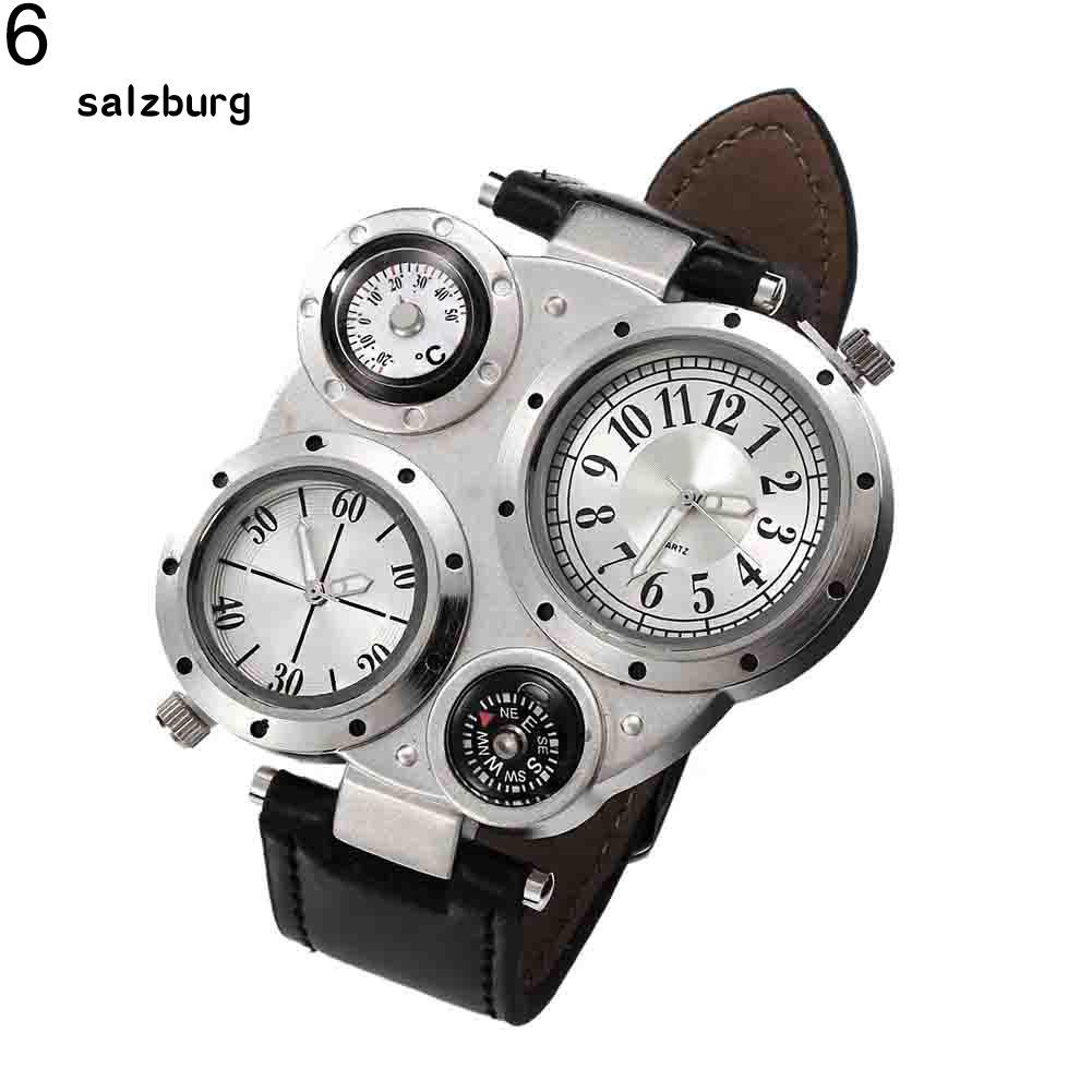 Đồng hồ đeo tay 4 mặt số kết hợp nhiệt kế và la bàn độc đáo chống nước và thời trang cho nam