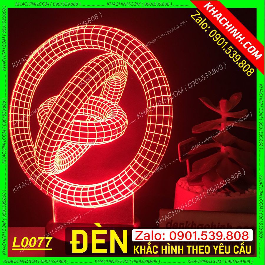 Đèn ngủ led mẫu Vòng Xoay Vô Cực (L0077-R) - Thiết kế & khắc hình theo yêu cầu - Quà tặng người yêu , …