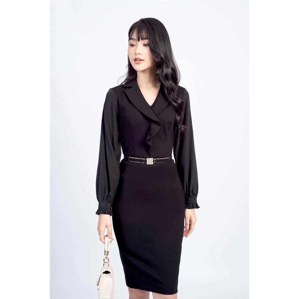 Đầm ôm tay dài, cổ bẻ MMOutfit M-DA060721289