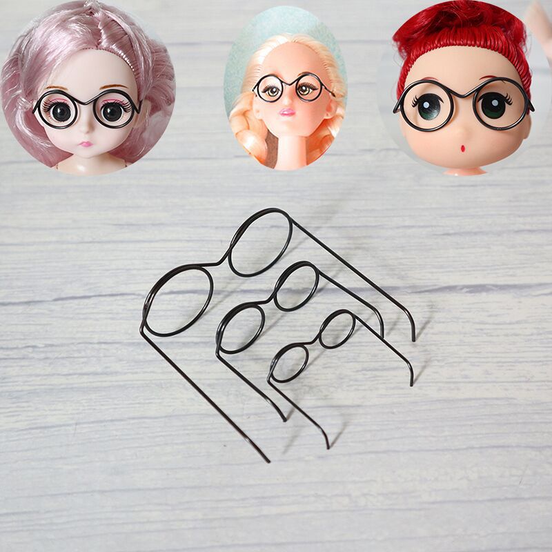 Set 2 Mắt Kính Gọng Tròn Cho Búp Bê BJD 1 / 6 30cm