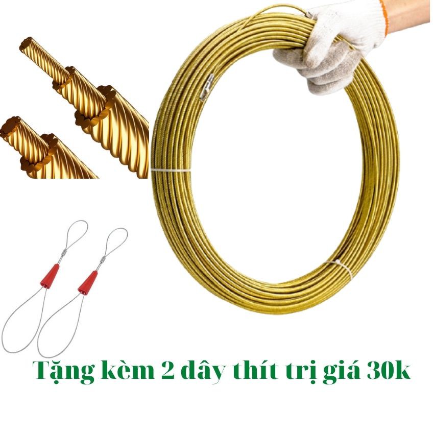 Dây mồi luồn dây điện -Chuẩn Hãng CMQ- cáp thép chống gỉ-các cỡ 5M-10M-15M-20M