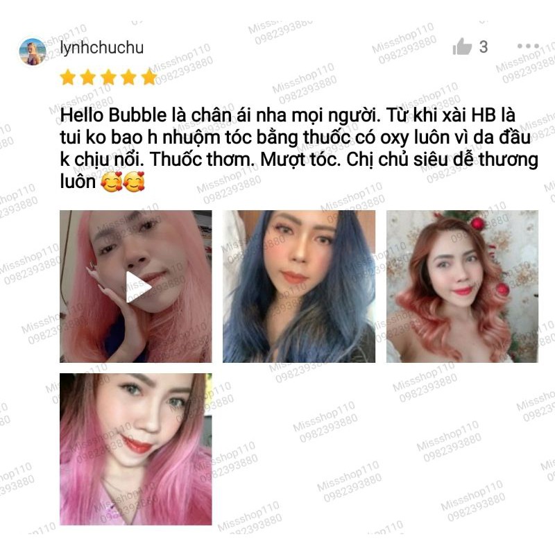 THUỐC NHUỘM TÓC BỌY BIỂN NÂU KHÓI-XANH KHÓI HELLO BUBBLE HÀN QUỐC