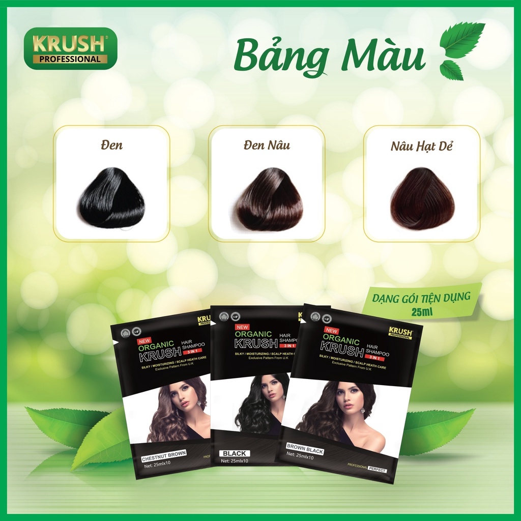 [ Gói lẻ 25ml ] Dầu gội nhuộm tóc hữu cơ ⭐️ Krush Anh Quốc ⭐️