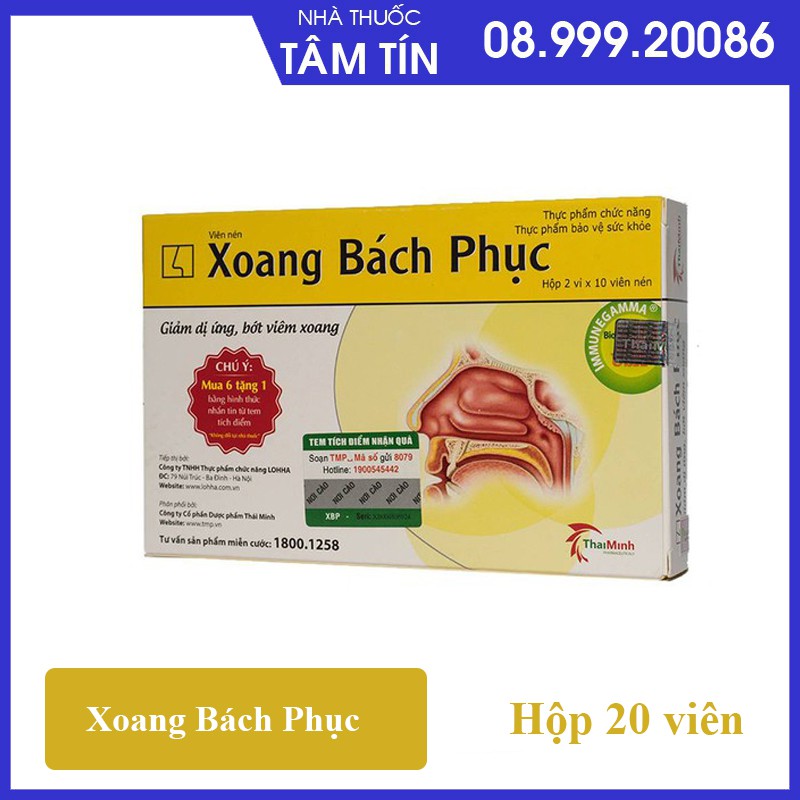 [CHÍNH HÃNG MUA 6 TẶNG 1 VỚI TEM TÍCH ĐIỂM] XOANG BÁCH PHỤC - Giảm Dị Ứng , Bớt Viêm Xoang