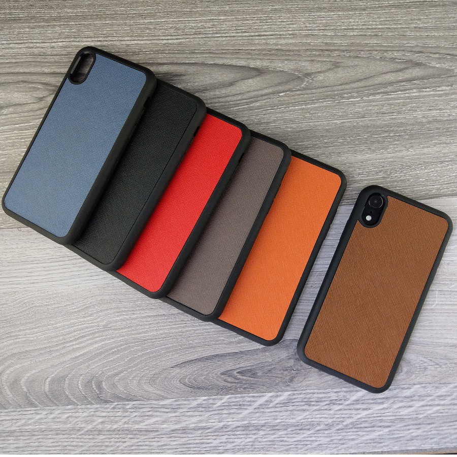 Ốp Lưng Ionecase Iphone Xr Da Bò Safiano Chống Sốc Màu Đen