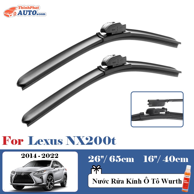 Gạt Mưa Xe Lexus NX200t, NX300 (2014 » 2021) Silicone Chính Hãng TP-Wiper