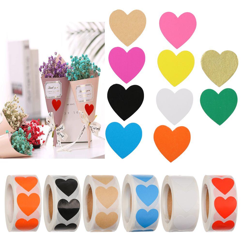 Set 500 Nhãn Dán Hình Trái Tim Trang Trí Quà Tặng