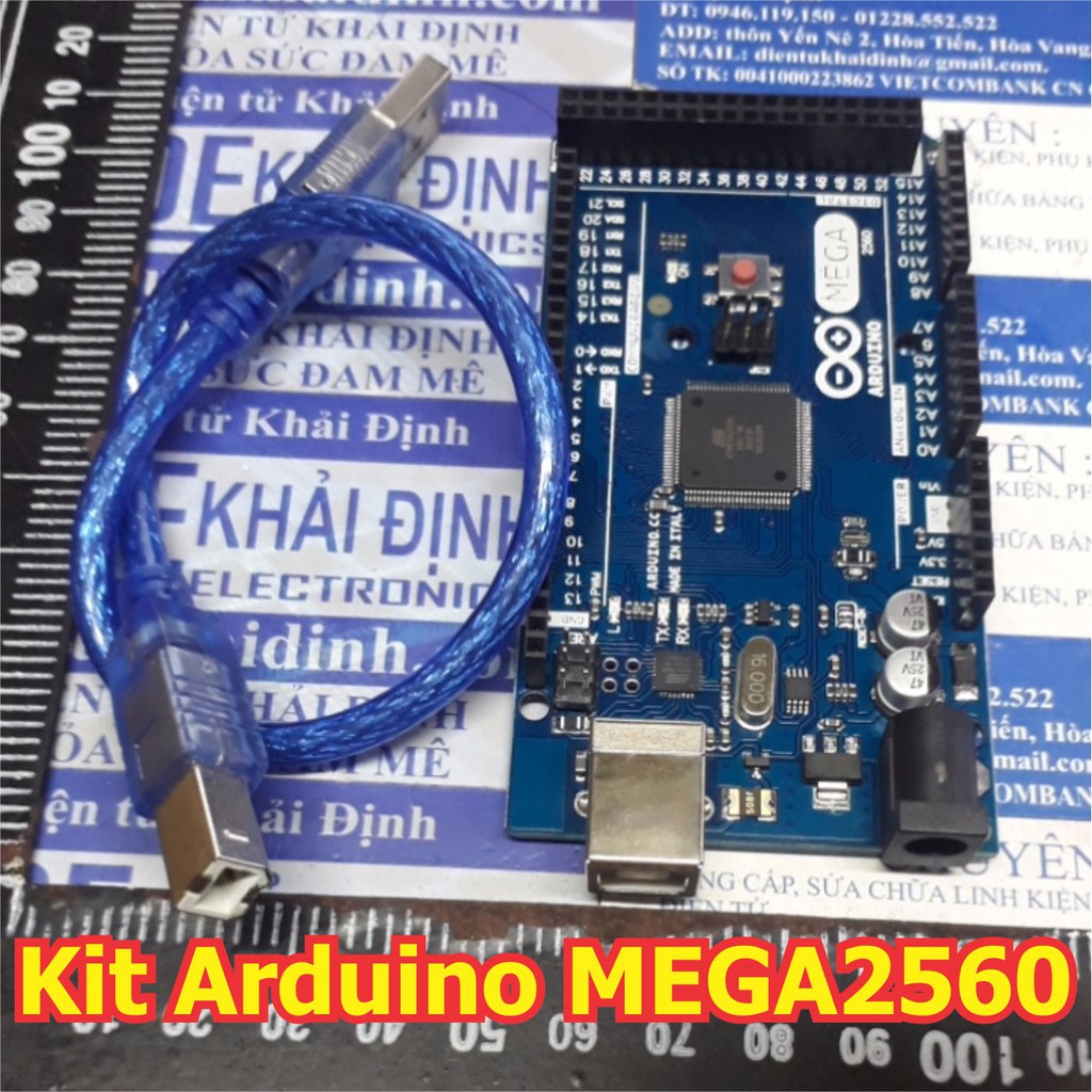 Kit thực hành, phát triển, thí nghiệm Kit Arduino MEGA2560 R3, MEGA16U2 + cáp kde5576