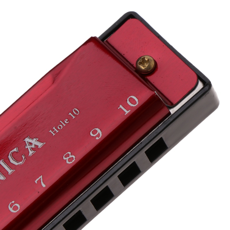Kèn harmonica tông Đô 10 lỗ dùng để chơi nhạc Blues và làm đồ chơi giáo dục kèm hộp đựng
