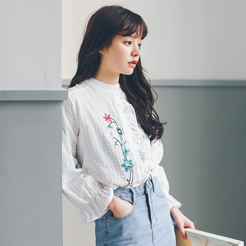 [Hàng order 7 đến 10 ngày] Áo sơ mi thêu hoa hàng Quảng Châu giá tốt