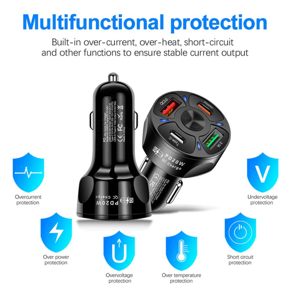 Cốc Sạc Nhanh QC3.0 USB + Type-C I7R1 Cho Xe Hơi