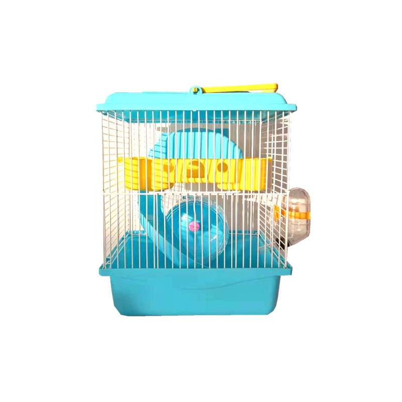 Lồng hamster biệt thự 2 tầng HIPIPETT có nóc nhựa cỡ trung full phụ kiện đầy đủ