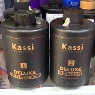 thuốc uốn lạnh, uốn lạnh kích xoăn Kassi siêu dưỡng chất dễ sử dụng cặp 500ml AZ008, thuốc uốn tóc tại nhà