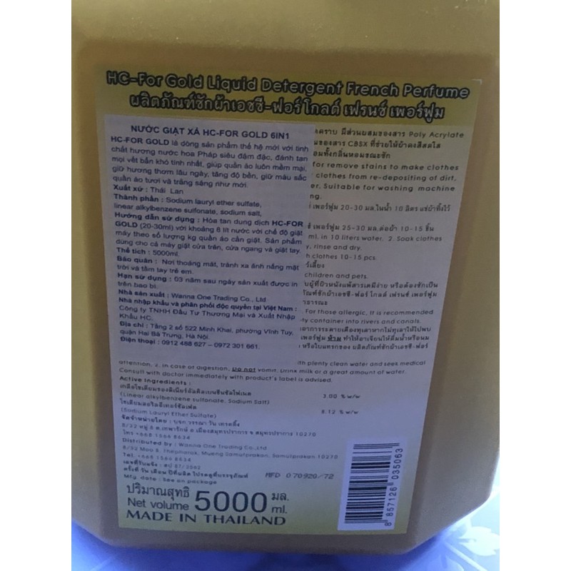 Nước giặt xả quần áo HC-SPj 6in1 Thái lan 5000ml
