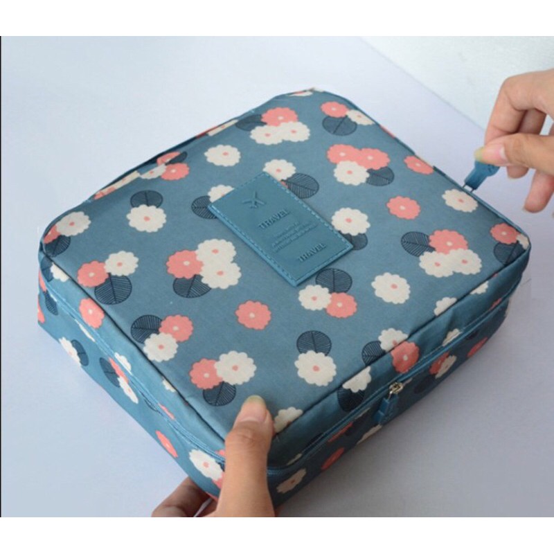Túi đựng mỹ phẩm chống nước đựng đồ cá nhân du lịch, dụng cụ trang điểm vải dày dặn tiện lợi mang du lịch