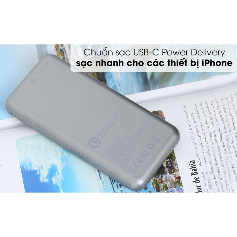 Pin sạc dự phòng không dây Polymer 10.000mAh Type C PD QC3.0 Energizer QE10007PQ Xám HÀNG CHÍNH HÃNG TGDD