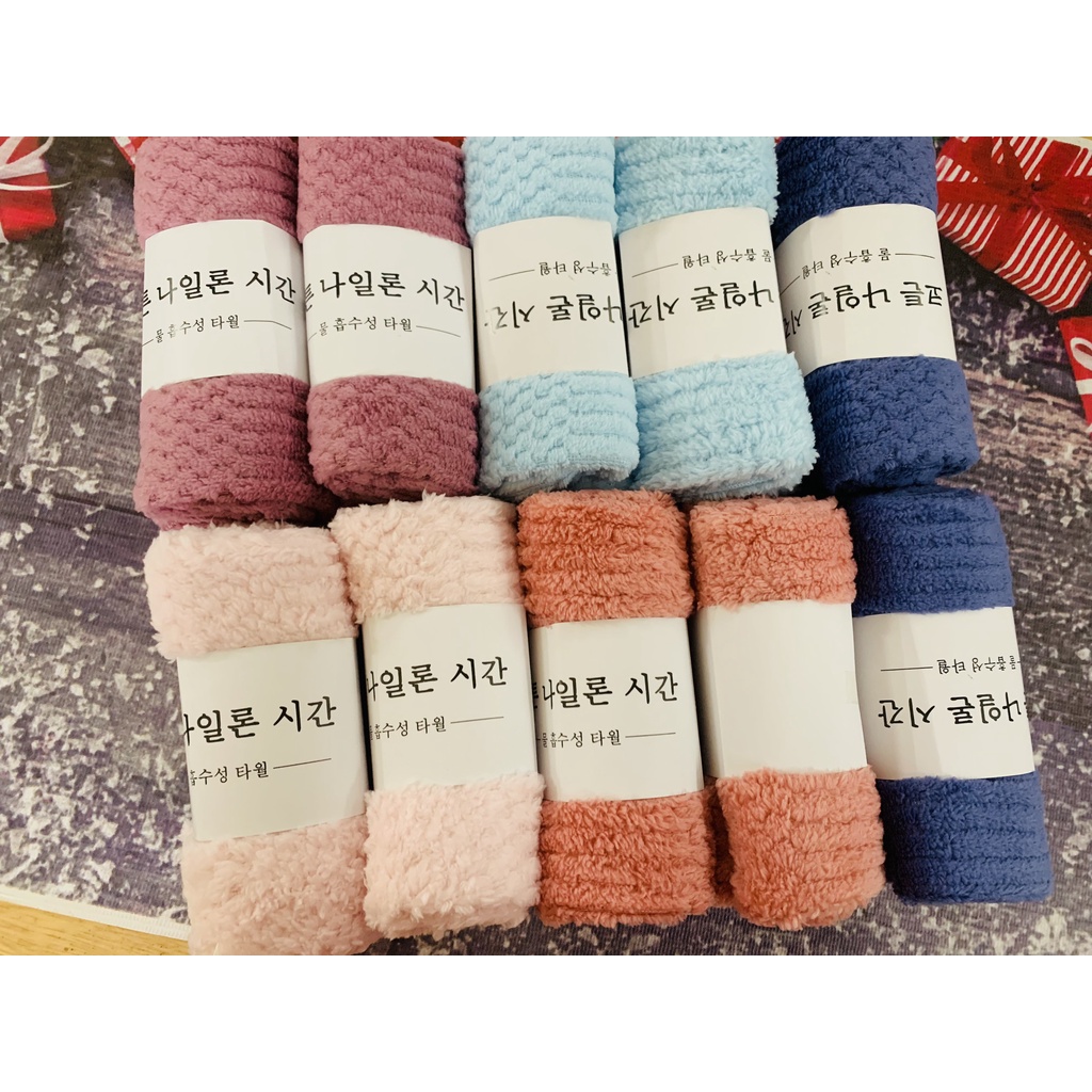 Khăn mặt cotton mịn xuất Hàn 30x50cm - Khăn lau mặt loại đẹp