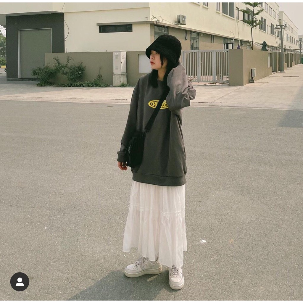 Áo nỉ THEHUBER nữ Meestore - Sweater dáng rộng tay bồng Ullzang Hàn Quốc | BigBuy360 - bigbuy360.vn