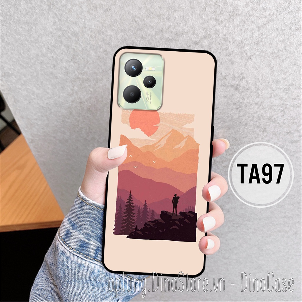 Ốp Realme 9i - Realme C35 - Oppo A76/A36 lưng nhựa viền dẻo bảo vệ camera chống bẩn in hình phong cảnh vintage.