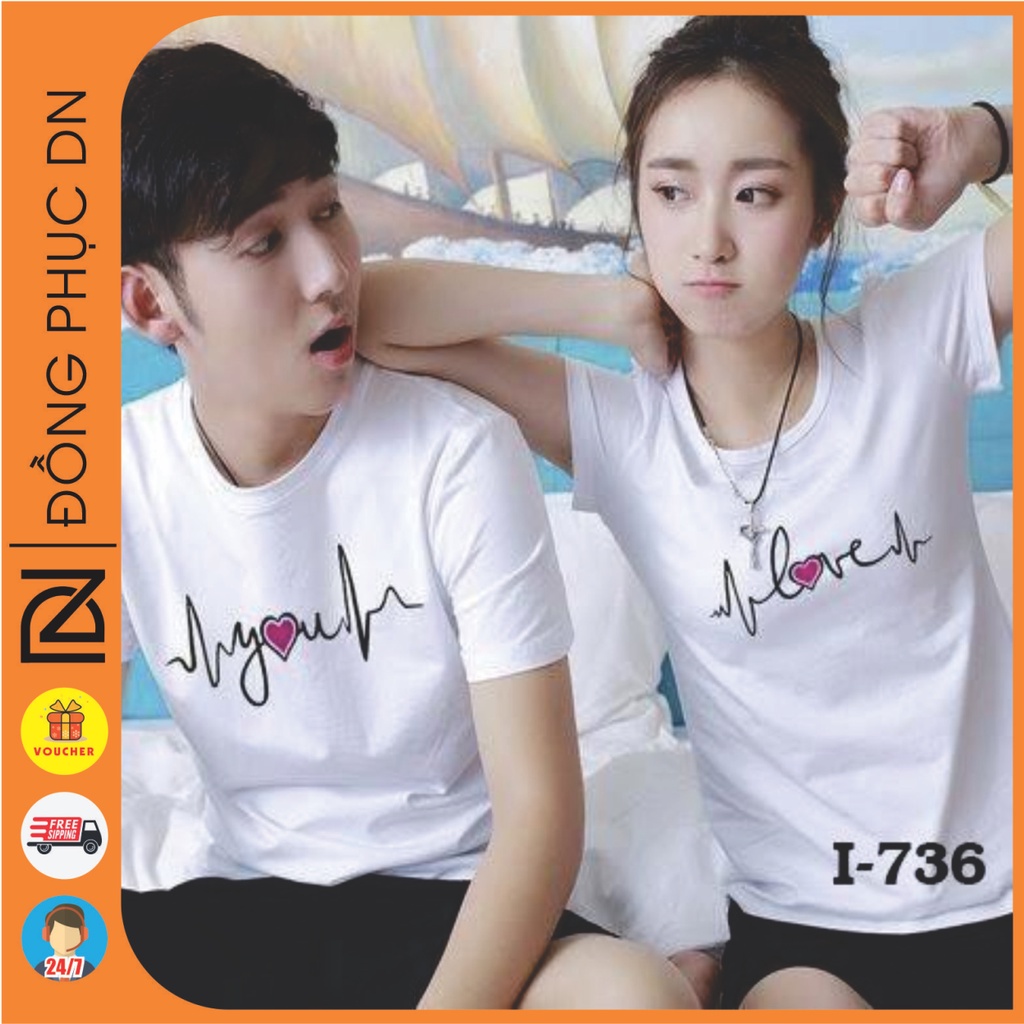 Áo đôi (giá đăng cho 1 sản phẩm) - Mẫu nhịp tim LOVE, YOU