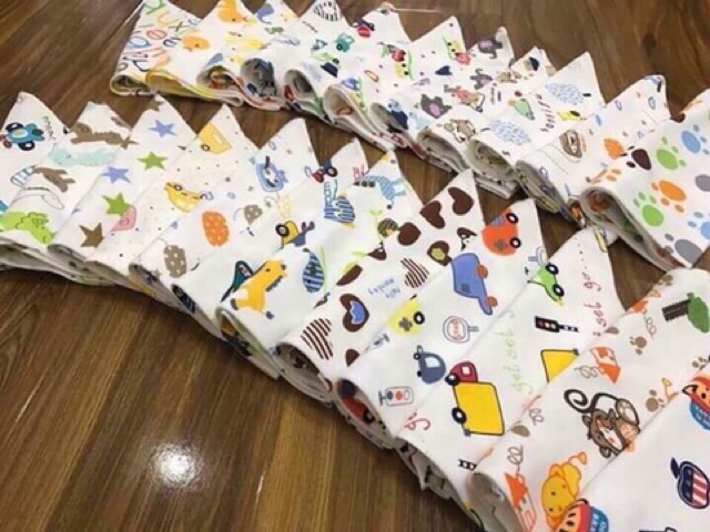 Yếm tam giác cúc bấm cotton mềm