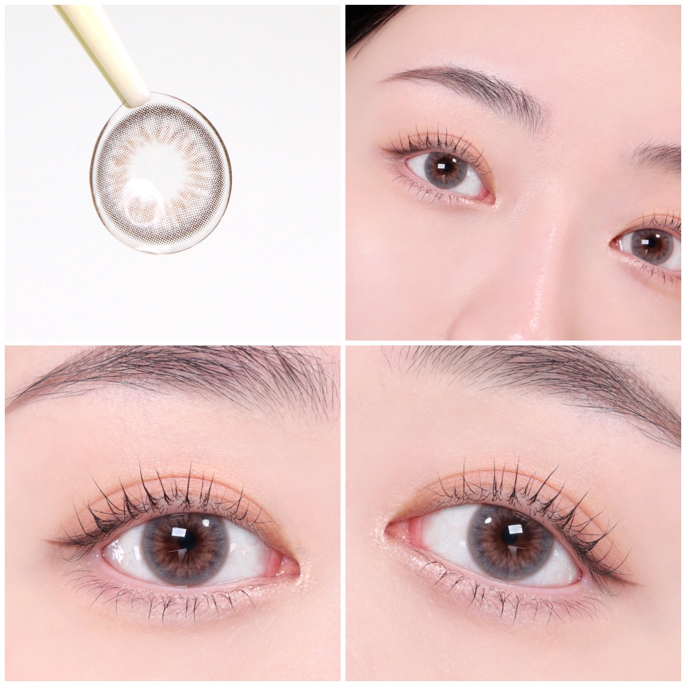 Lens 1 ngày Olens French Gold 3con Gray/Hazel áp tròng 14,2mm, nâu tây long lanh Hàn Quốc, siêu êm đeo 24h