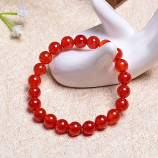 Vòng tay phong thủy đá mã não đỏ tròn trơn sp4