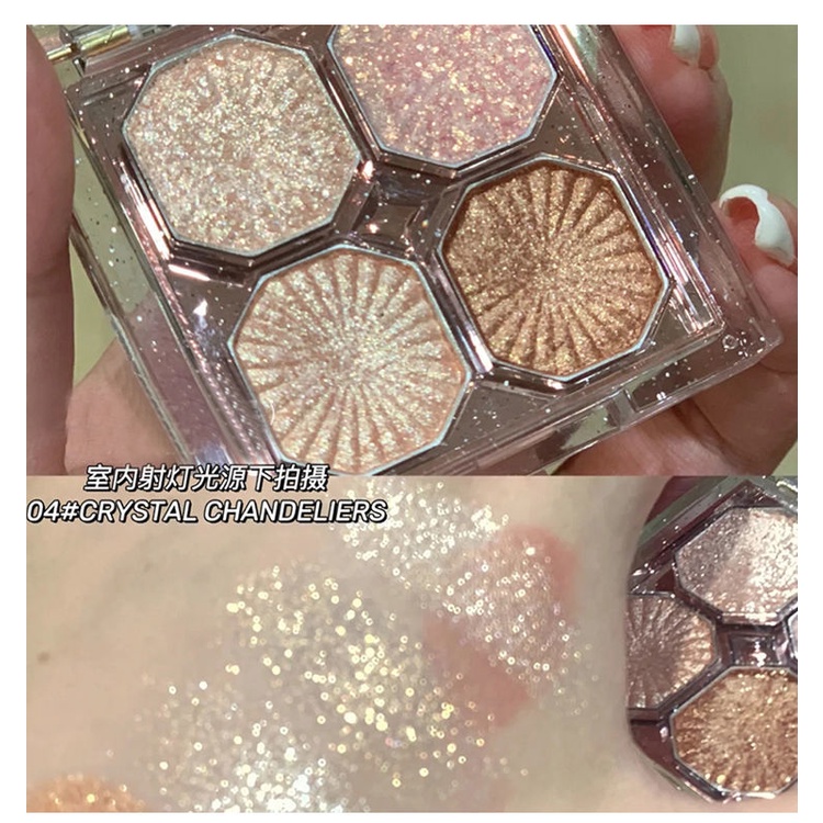 [Bảng Phấn Mắt Thứ Hai] Bảng Phấn Mắt Ánh Ngọc Trai Kim Cương Lì Kim Cương Lấp Lánh Bốn Màu Phong Cách Mới Cho Học Sinh