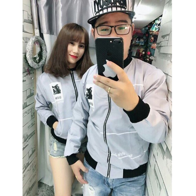 Áo khác kaki bomber B025 (xám size L)