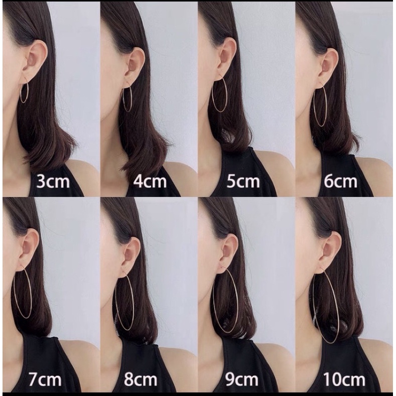 Khoen tròn bông tai tròn nhiều màu cá tính size 6cm 7cm 8cm 9cm trẻ trung dành cho nữ