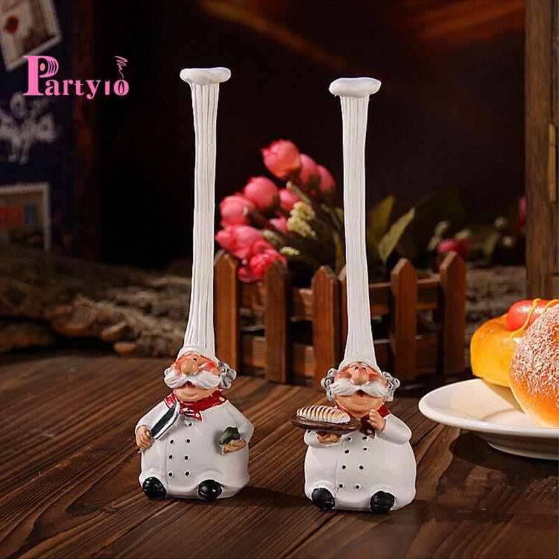 [Hot Sale]1 Pair of American Village Retro Top Hat Chef Plastic Decoration Creative Kitchen Restaurant Home Decoration Cafe