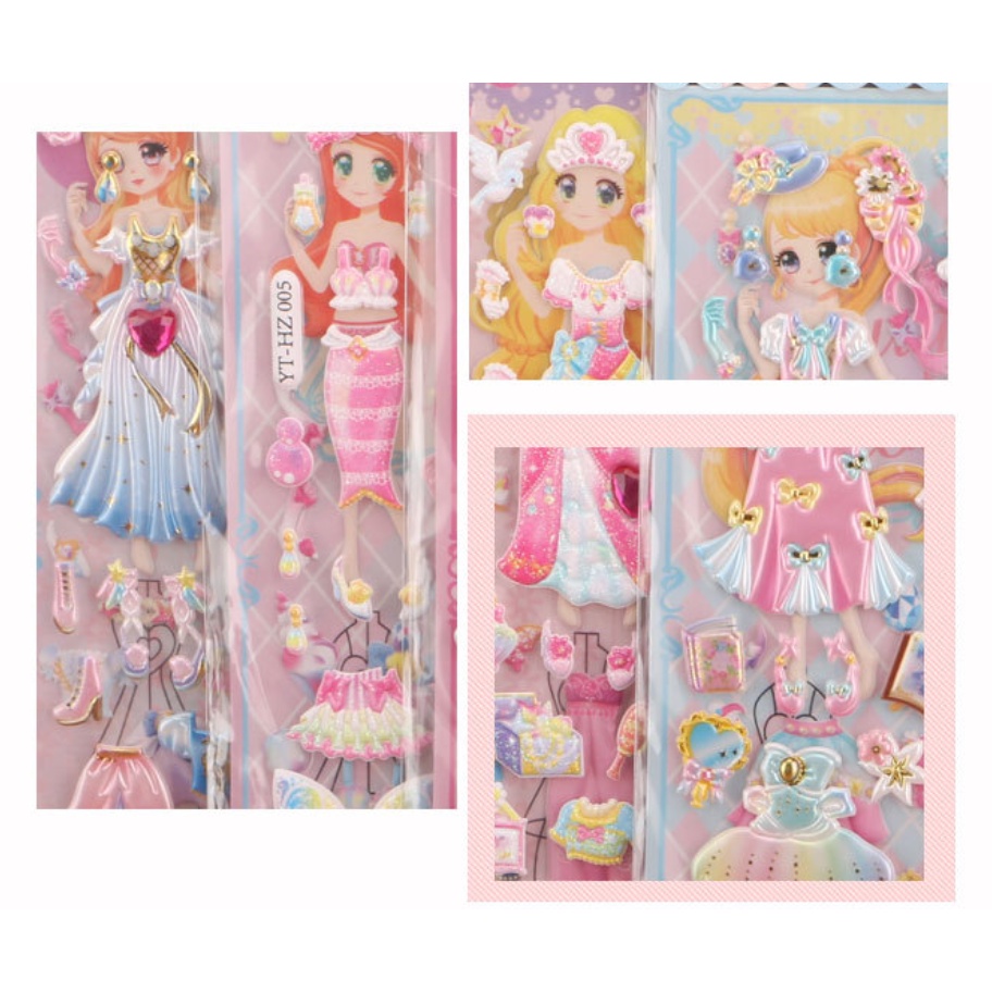 Sticker nổi Baby Sweet Love váy công chúa dễ thương - Set 2 miếng