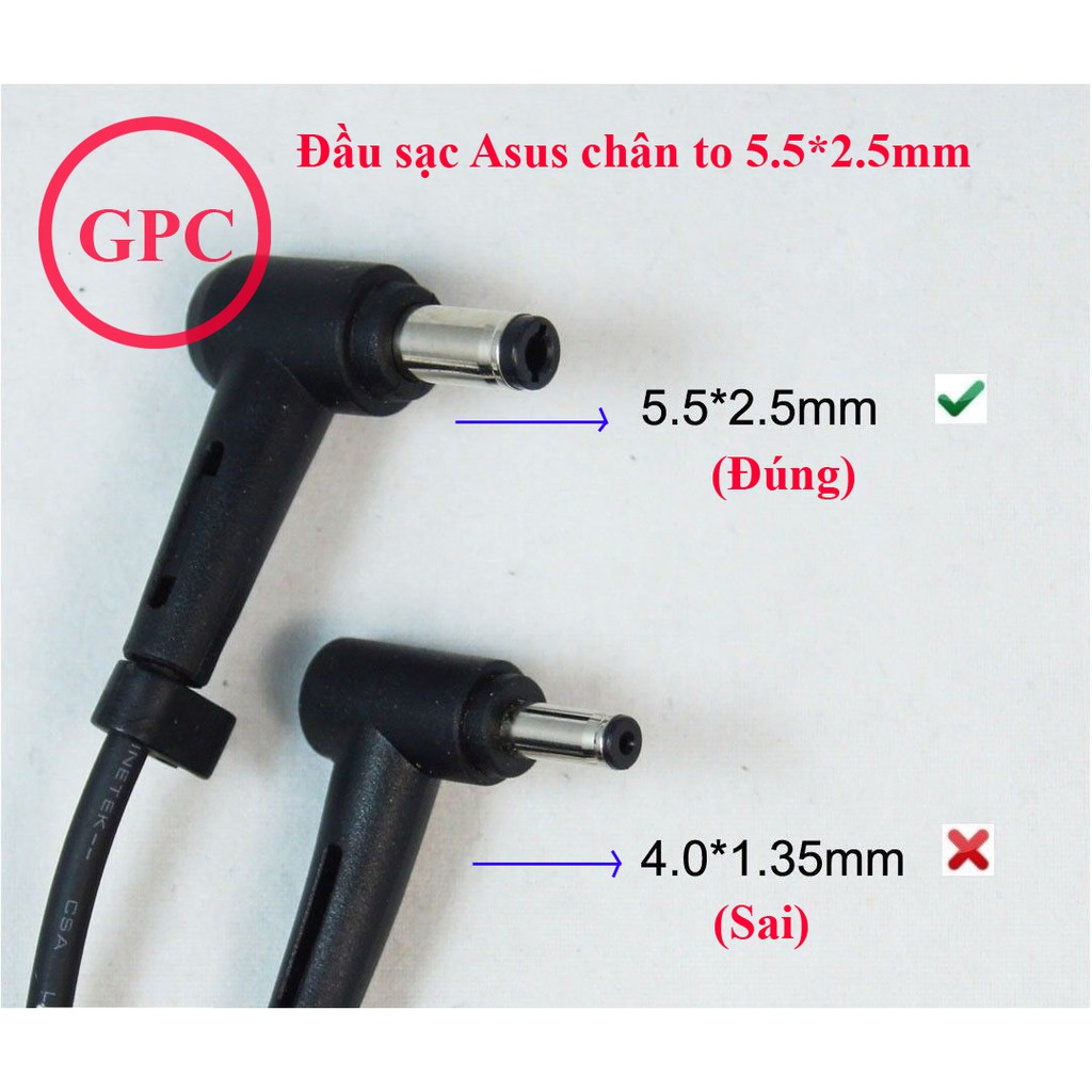 ⚡[Chân To] Sạc Laptop Asus 19V – 3.42A F555 X550 P550 K501 K45A K55A X450 F451 X551 X552 F454 F454L F554 chân To 5.5mm